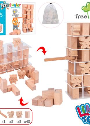 Деревянная игрушка Игра MD 1585 (12шт) Башня, блоки 48шт, фигу...