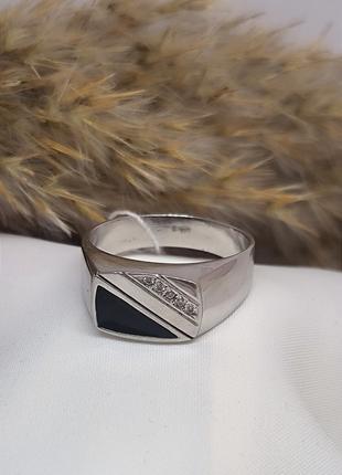Срібний чоловічий перстень 925 проби з вставкою цирконію