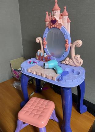 Детский Туалетный Столик со Стульчиком Трюмо для Девочки с Пиа...