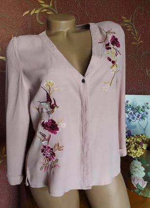 Розовая блуза с вышивкой от new look