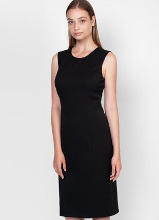 Черное приталенное платье миди от h&amp;m