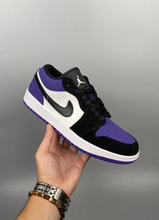 Nike air Jordan 1 low black white purple