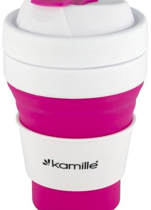 Спортивная складная бутылка Kamille для воды 350мл, силикон, р...
