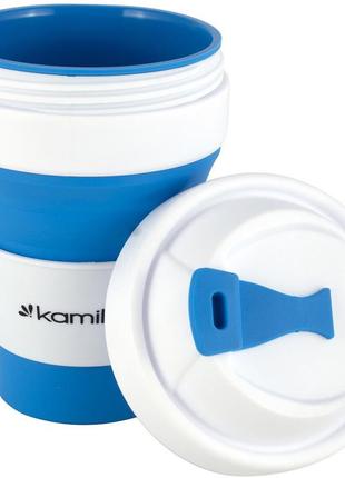 Спортивная складная бутылка Kamille для воды 350мл, силикон, с...