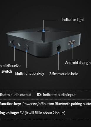 KN319 бездротовий Bluetooth аудіо приймач передавач 3,5 мм AUX ро