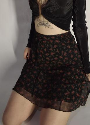 Романтичная юбка-сетка с цветами