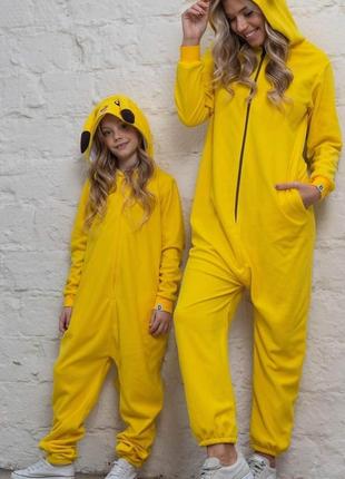 Пижама Кигуруми Пикачу желтый для детей от 80 см и взрослых, д...