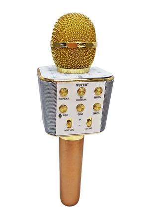 Караоке микрофон WSTER WS-1688(Gold) Bluetooth, золотой