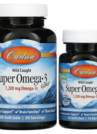 Carlson, Super Omega-3 Gems, високоефективна омега-3 з морської