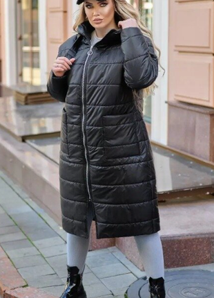 Пальто женское теплое зимнее батал 3 цвета 50-52,54-56,58-60,6...