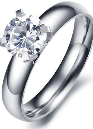Женское кольцо с большим камнем из медицинской стали rs-002, 15.9