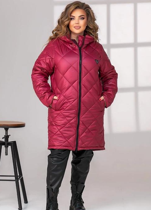 Куртка жіноча зимова стьобана 5 кольорів 48-50 52-54 56-58 rin...