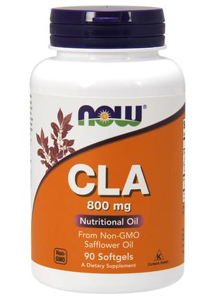 Конъюгированная Линолевая Кислота (CLA) 800 мг, Now Foods, 90 ...