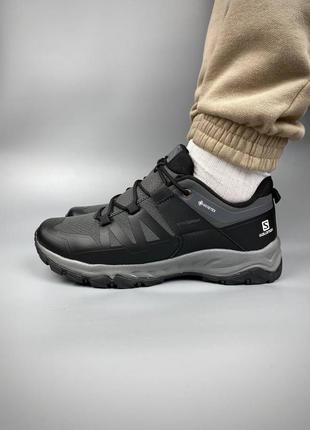 Мужские кроссовки salomon x ultra gore-tex black grey (термо)