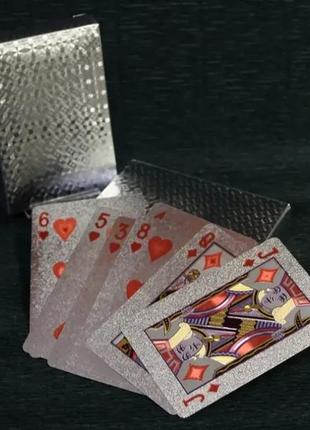 Пластиковые игральные карты "серебро" i5-72