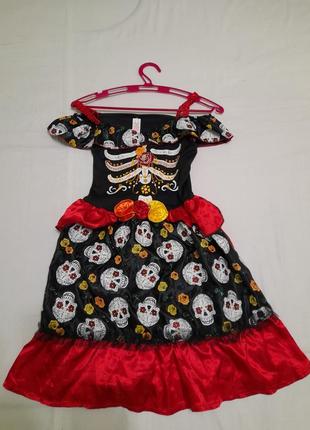 Сукня карнавальна для дівчинки скелет книга життя на 9 - 10 років