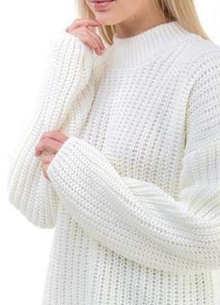 Джемпер свитер  шерсть рубчик крупная вязка one size