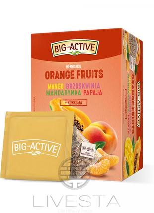 Фруктово-трав'яний чай "оранжеві фрукти + куркума" big-active,...