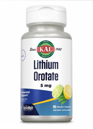 Литий оротат 5 мг KAL Lithium Orotate хелатная форма для нервн...