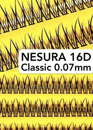 Nesura eyelash classic 16d, 0,07, изгиб c, 120 пучков ресницы ...