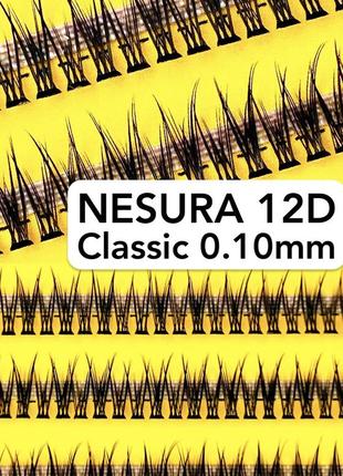 Nesura eyelash classic 12d, 0,10, изгиб c, 120 пучков ресницы ...