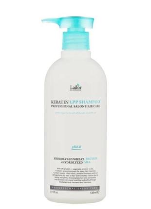 Кератиновый безсульфатный шампунь lador keratin lpp shampoo ph...