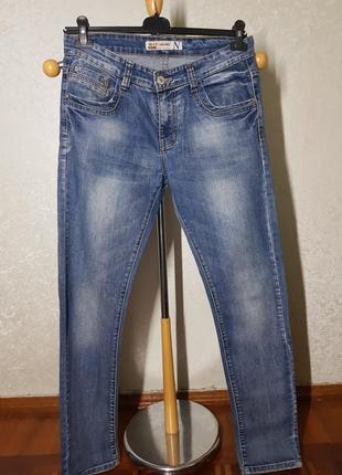 N+1 jeans зауженные джинсы с потертостями