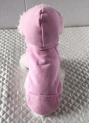 Кофта капюшон для собаки/кошки розовый