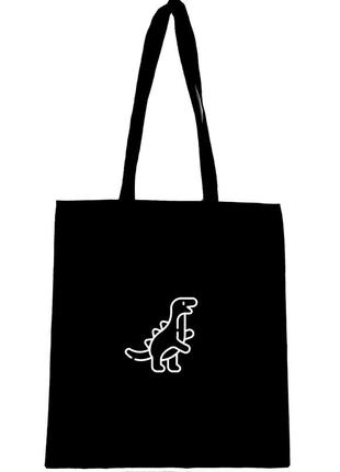 Еко сумка шопер шоппер с принтом динозаврик