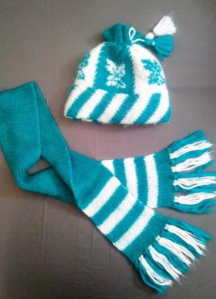 Комплект шапка і шарф для дівчинки / ручна робота