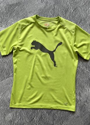 Крутая, оригинальная футболка puma green big logo