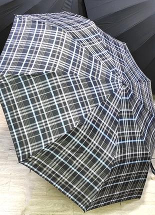 Зонт от дождя 9 спиц "анти ветер" клетка шотландка