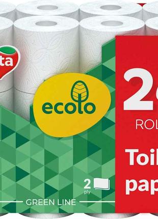 Туалетний папір 24шт 2шар шари білий рулони ТМ Ecolo