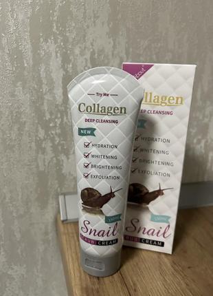 Скраб для обличчя та тіла collagen snail scrub cream 150мл