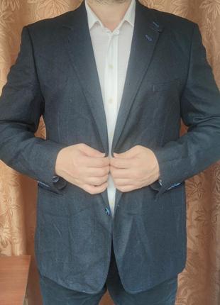 Пиджак мужской полушерсть radloff размер 58 германия тёмно-синий