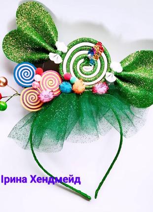 Ободок для костюма конфеты в зеленом цвете