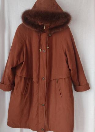 Пальто зимове на синтепоні з капюшоном з франції baccarat роз. 58