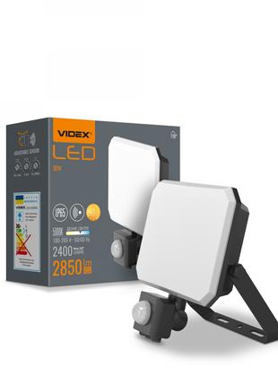 LED прожектор VIDEX F3 30W 5000K с датчиком движения 220V Blac...