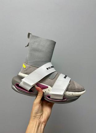 Кроссовки balmain b-bold sneakers «grey’