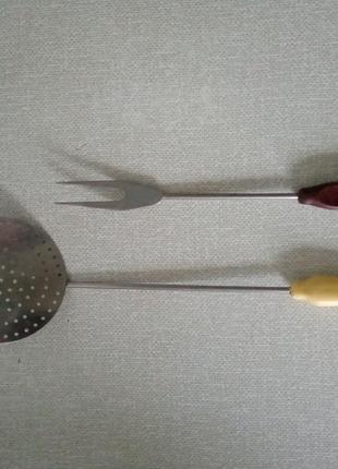 Лопатка-дуршлаг и вилка из нержавейки для кухни пр-во СССР