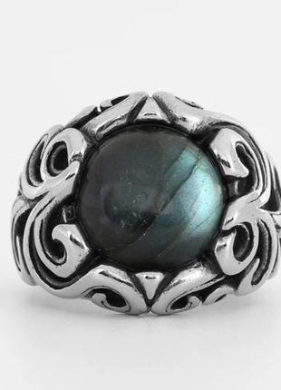 Кольцо с узором камнем 20 р нержавеющая сталь перстень