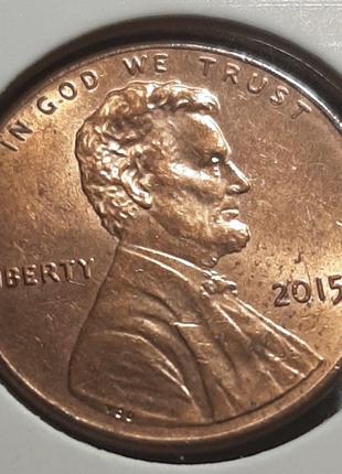 Монета США 1 цент, 2015 року, Без мітки монетного двору