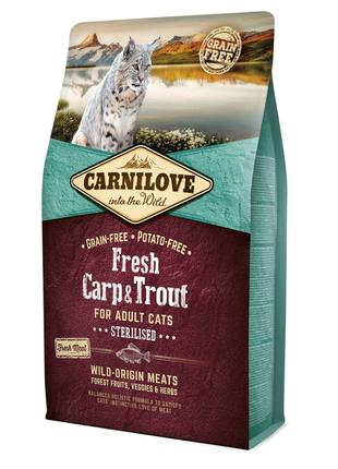 Сухий корм для стерилізованих котів Carnilove Fresh з коропом ...