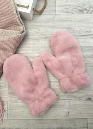 Хутряні теплі рукавці Рожевий (3530)