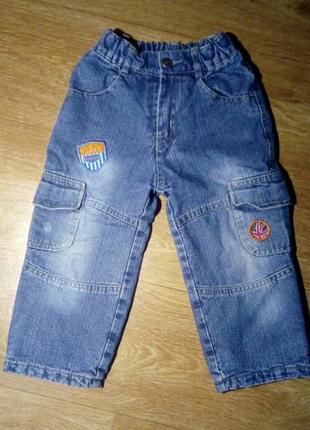 Теплые джинсы на флисе. рост - 92 см. 2 года.