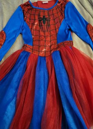 Платье человек паук, спайдермен на 7-8 лет