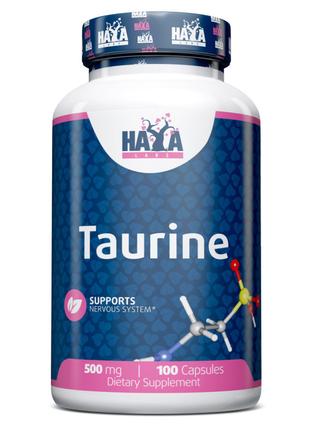 Аминокислота Haya Labs Taurine 500 mg, 100 капсул