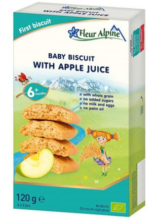 Детское печенье Fleur Alpine с яблочным соком из 6 месяцев, 12...