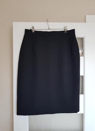 Классическая черная юбка с шерстью от премиум бренда jacques vert