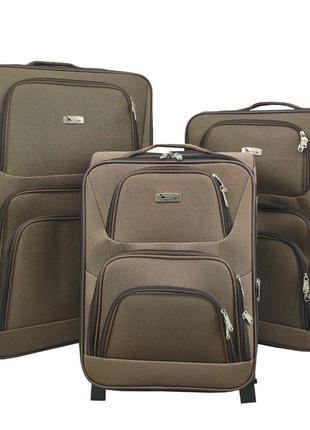 Набор дорожных тканевых чемоданов на колесах airline 17dl08